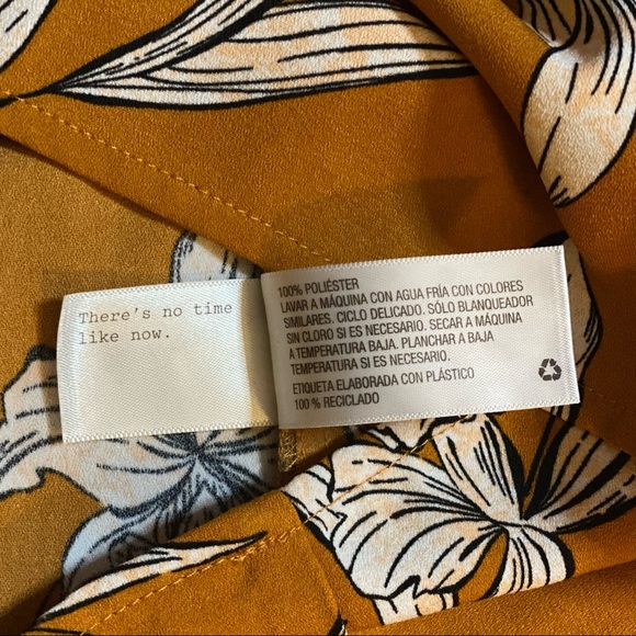 A New Day Floral Short Sleeve Shift Dress in Mustard Yellow - Picture 13 of 13